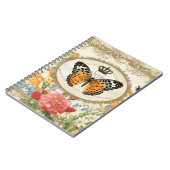 ヴィンテージフランスのシャビーシック蝶メモ帳 ノートブック (左側)