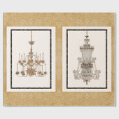 ヴィンテージフランスのシャンデリア建築スケッチ ラッピングペーパー (フラット)