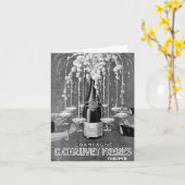 ヴィンテージフランスのシャンパンおめでとうカード カード (黄色い花)