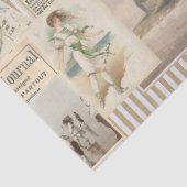 ヴィンテージフランスのシーサイドコラージデクペストライプージ 薄葉紙 (詳細)