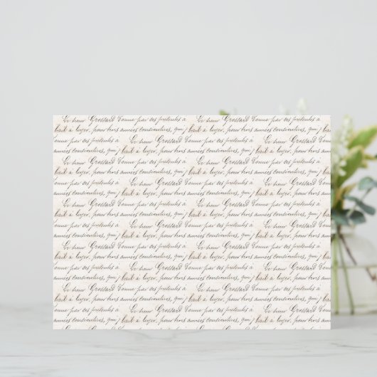 ヴィンテージフランスのジャルダン手書きスクリプトノート (スタンド正面)