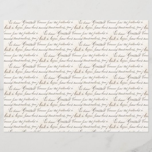 ヴィンテージフランスのジャルダン手書きスクリプトノート (正面)