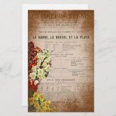 ヴィンテージフランスのジャーナルスクラップブック作りページ 便箋 (正面/裏面)