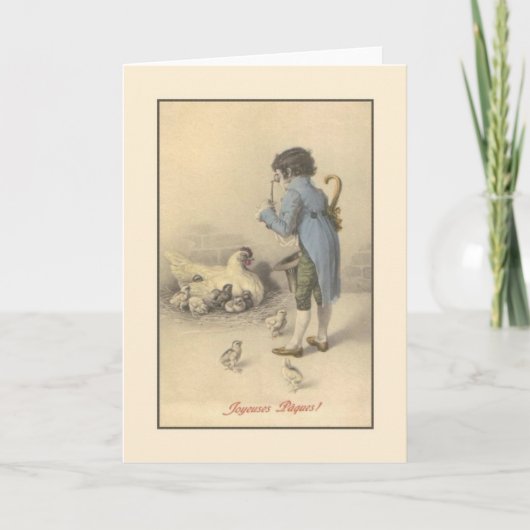 ヴィンテージフランスのジョユスパクスイースターカード シーズンカード (正面)