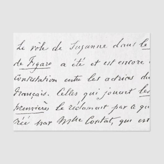 ヴィンテージフランスのスクリプトティッシュペーパー 薄葉紙 (正面)