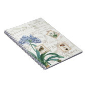 ヴィンテージフランスのスクリプト自然花鳥茸 ノートブック (右側)