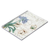 ヴィンテージフランスのスクリプト自然花鳥茸 ノートブック (左側)