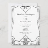 ヴィンテージフランスのスクロール100誕生日両面 招待状 (裏面)