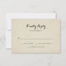 ヴィンテージフランスのスタイルウェディングRSVP 出欠カード