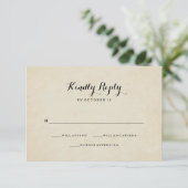 ヴィンテージフランスのスタイルウェディングRSVP 出欠カード (スタンド正面)