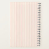 ヴィンテージフランスのスタイルピンクストライプのスパイラルノート ノートブック (裏面)