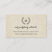 ヴィンテージフランスのスタイル結婚リースのWebサイトの挿入 エンクロージャーカード (正面)