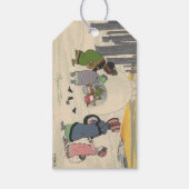 ヴィンテージフランスのスノー女子クリスマスプレゼントラベル ギフトタグ (正面)