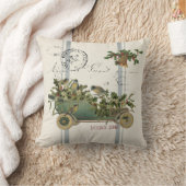 ヴィンテージフランスのスビクトリアンクリススクラップホリデー クッション (ブランケット)