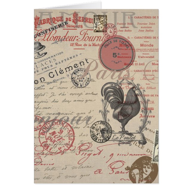 ヴィンテージフランスのス書パリスルースタータイポグラフィ (正面)