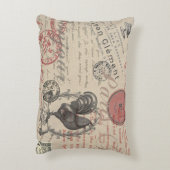 ヴィンテージフランスのス書パリスルースタータイポグラフィ アクセントクッション (裏面(縦))