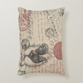 ヴィンテージフランスのス書パリスルースタータイポグラフィ アクセントクッション (正面(垂直))