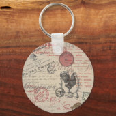 ヴィンテージフランスのス書パリスルースタータイポグラフィ キーホルダー (正面)