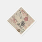 ヴィンテージフランスのス書パリスルースタータイポグラフィ スタンダードカクテルナプキン (角)