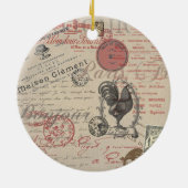 ヴィンテージフランスのス書パリスルースタータイポグラフィ セラミックオーナメント (裏面)