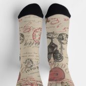 ヴィンテージフランスのス書パリスルースタータイポグラフィ ソックス (上部)