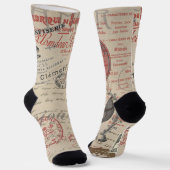 ヴィンテージフランスのス書パリスルースタータイポグラフィ ソックス (傾斜あり)