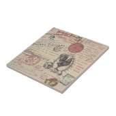 ヴィンテージフランスのス書パリスルースタータイポグラフィ タイル (側面)