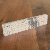 ヴィンテージフランスのス書パリスルースタータイポグラフィ デスクネームプレート (側面)