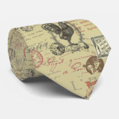 ヴィンテージフランスのス書パリスルースタータイポグラフィ ネクタイ (ロール)