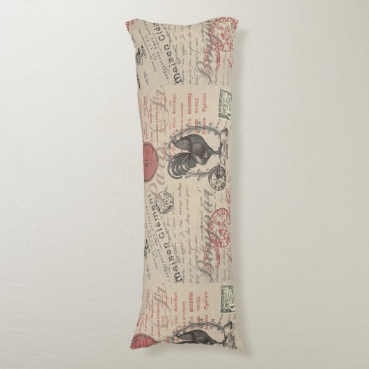 ヴィンテージフランスのス書パリスルースタータイポグラフィ ボディピロー (正面縦)