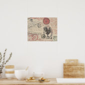 ヴィンテージフランスのス書パリスルースタータイポグラフィ ポスター (キッチン)