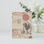 ヴィンテージフランスのス書パリスルースタータイポグラフィ ポストカード (スタンド正面)