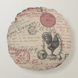 ヴィンテージフランスのス書パリスルースタータイポグラフィ ラウンドクッション