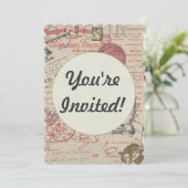 ヴィンテージフランスのス書パリスルースタータイポグラフィ 招待状 (スタンド正面)