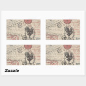 ヴィンテージフランスのス書パリスルースタータイポグラフィ 長方形シール (シート)