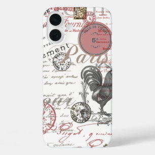 ヴィンテージフランスのス書パリスルースタータイポグラフィ iPhone 16 PLUSケース