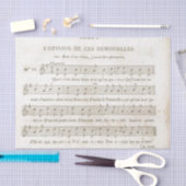 ヴィンテージフランスのソング音楽の切り離しティッシュペーパー 薄葉紙 (クラフト)