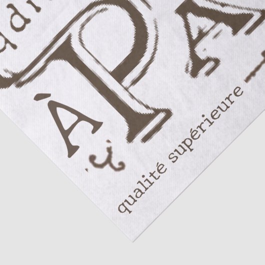 ヴィンテージフランスのタイポグラフィデコペ文字クラフト 薄葉紙 (詳細)