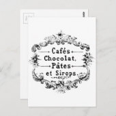 ヴィンテージフランスのタイポグラフィデザイン ポストカード (正面/裏面)