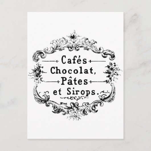 ヴィンテージフランスのタイポグラフィデザイン ポストカード (正面)