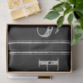 ヴィンテージフランスのタイポグラフィブラックデカップフレーム 薄葉紙 (ギフト)