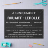 ヴィンテージフランスのタイポグラフィブラック斑点デコップページ 薄葉紙 (クラフト)