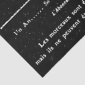 ヴィンテージフランスのタイポグラフィブラック斑点デコップページ 薄葉紙 (詳細)