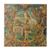 ヴィンテージフランスのタペストリーパターンジュエルトーン タイル (正面)