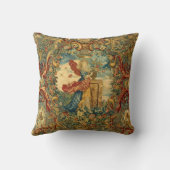 ヴィンテージフランスのタペストリー宝石トーンカラフル クッション (裏面)