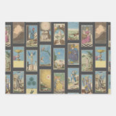 ヴィンテージフランスのタロットカード木炭の背景 ラッピングペーパーシート (正面)