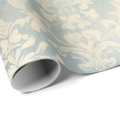 ヴィンテージフランスのダスティブルーダマスク ラッピングペーパー (ロールコーナー)