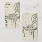 ヴィンテージフランスのチェアリネン2 名刺 (正面/裏面)