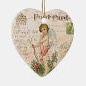 ヴィンテージフランスのチェルブバレンタインハートオーナメント セラミックオーナメント (右)