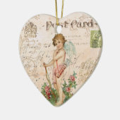 ヴィンテージフランスのチェルブバレンタインハートオーナメント セラミックオーナメント (左)